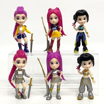 6-Piece KPop Figurine Set – Anime Model Toy Decorations, perfect for home collections and office desk display. An excellent gift choice for Christmas and New Year.