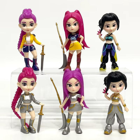 6-Piece KPop Figurine Set – Anime Model Toy Decorations, perfect for home collections and office desk display. An excellent gift choice for Christmas and New Year.